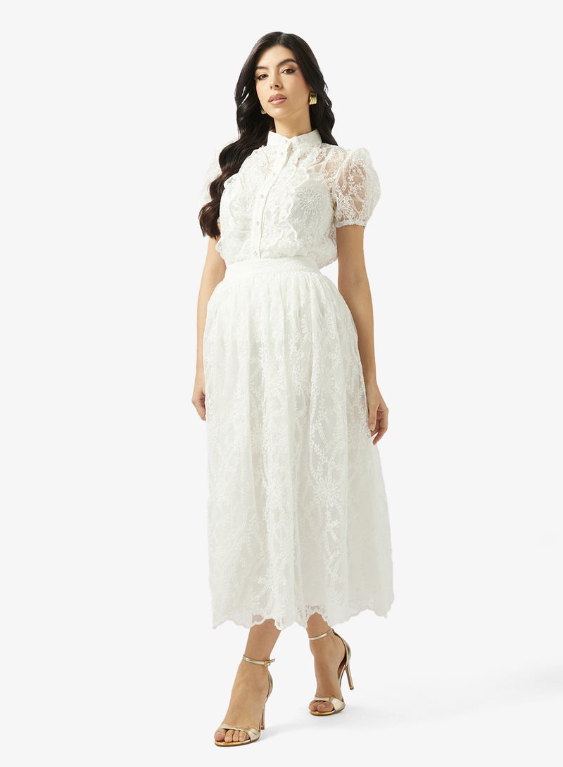 Khizana Lace Top & Skirt Set - Image 1
